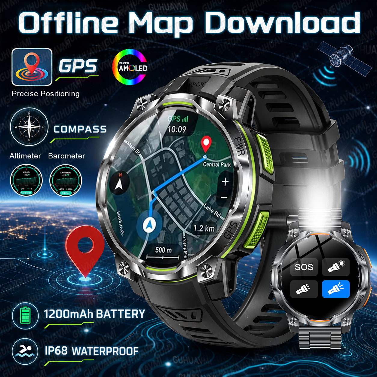 Reloj Inteligente GPS Militar  - Compass Lensatic reseña y precio
